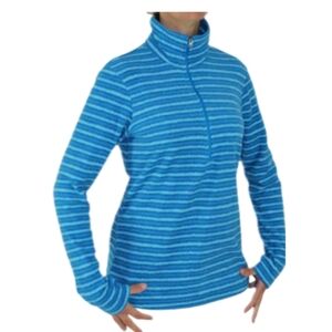Columbia Sports Half Zip Light Fleece Pullover - Blue Stripes
